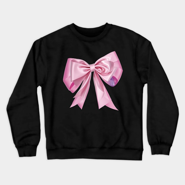 Pink Bow Ribbon Crewneck Sweatshirt by EunsooLee